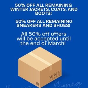 50% Off Winter Jackets, Coats, and Footwear Sale